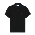 Polo Noir Ami de Coeur Rouge en Coton
