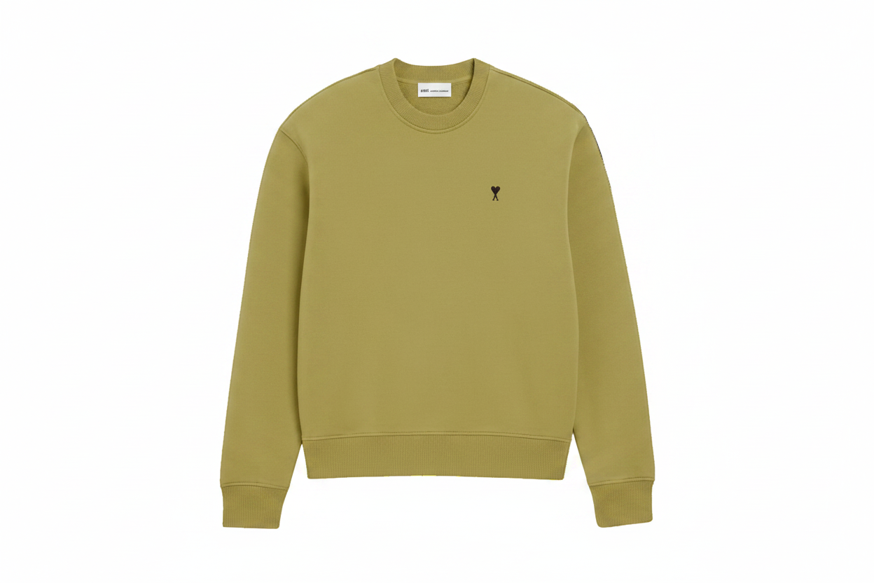 Sweatshirt Vert Ami De Coeur Noir en Coton