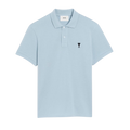 Polo Bleu Ciel Ami de Coeur Noir en Coton