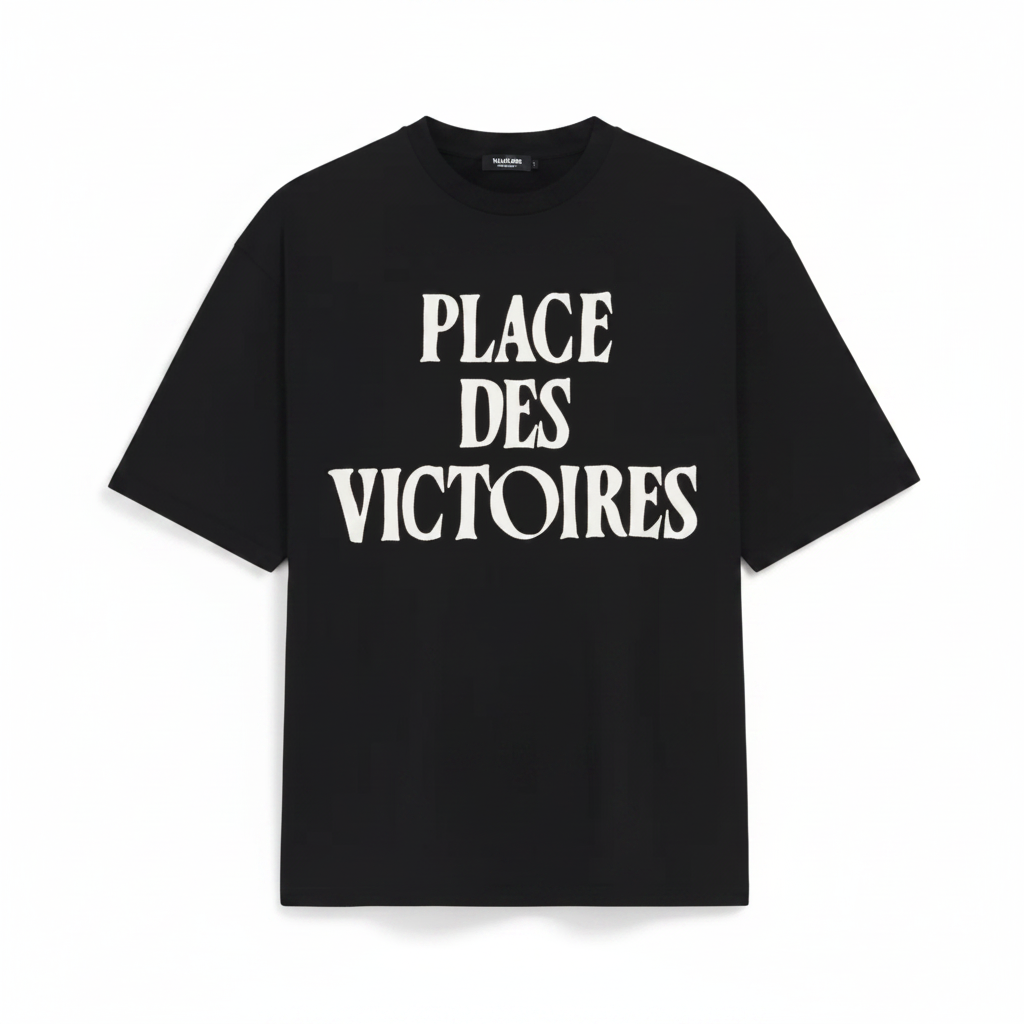 T-shirt Noir Ami de Coeur Place des Victoires