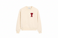 Sweatshirt Beige Patch Rouge Ami de Coeur En Coton