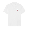 Polo Blanc Ami de Coeur Rouge en Coton