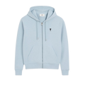 Hoodie Zippe Ami De Coeur Noir Bleu Ciel en Coton
