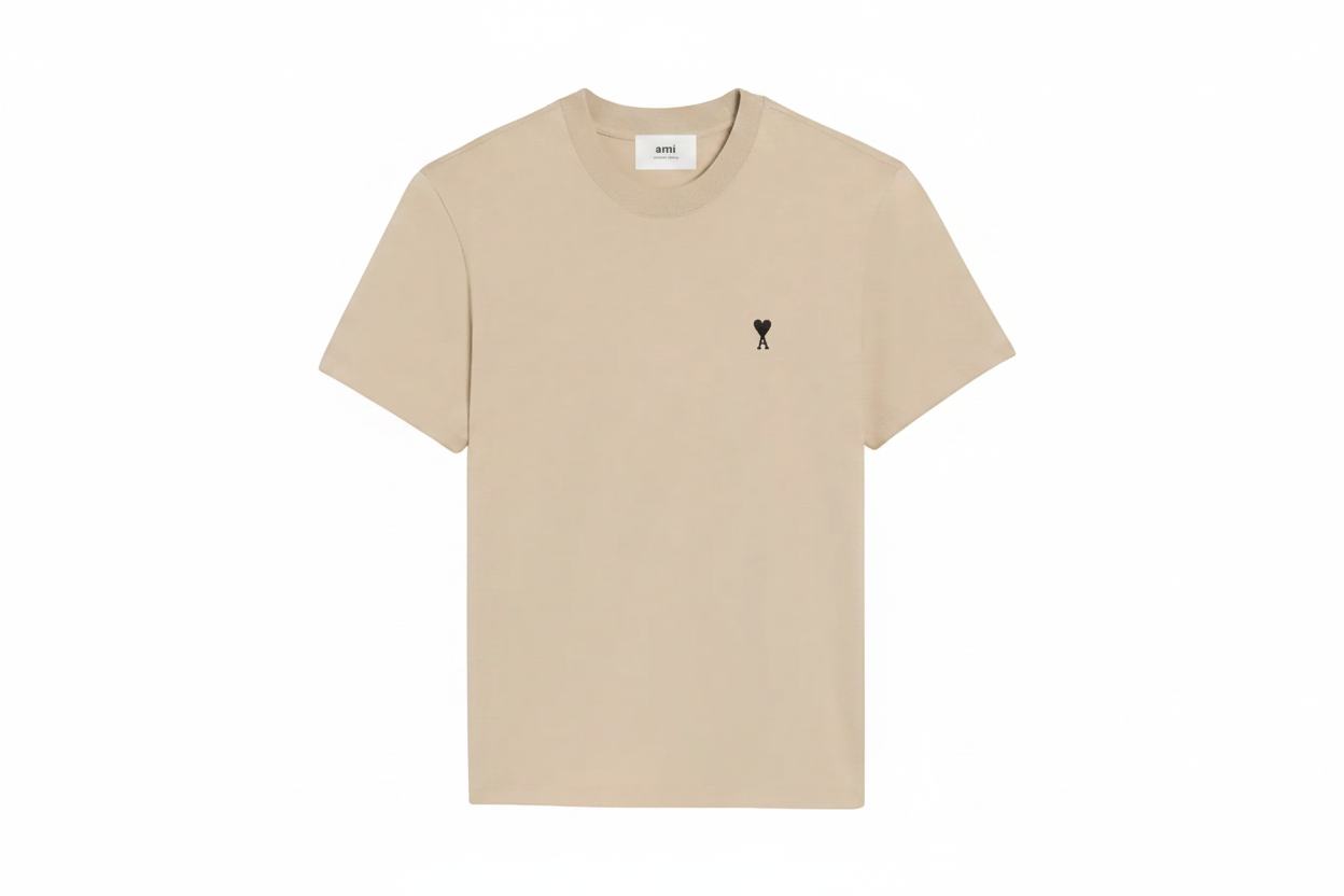 T-shirt Beige Ami De Coeur Noir En Coton