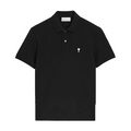Polo Noir Manches Courtes Ami De Coeur en Coton