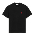 T-shirt Noir Ami de Coeur Rouge en Coton