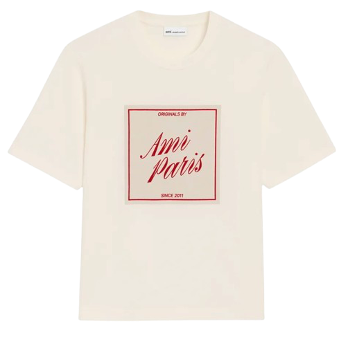 T-shirt Ami Imprimé Heritage Crème En Coton