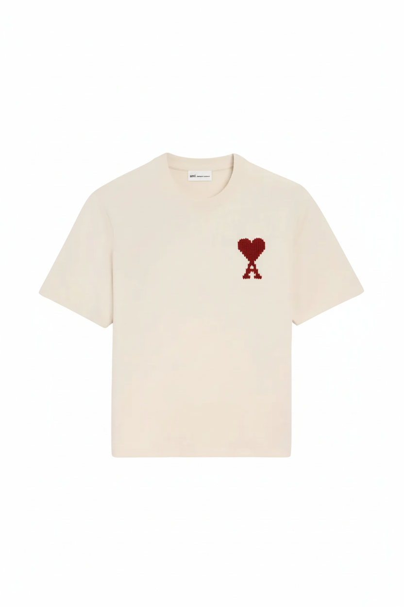 T-shirt Beige Ami Soleil Rouge
