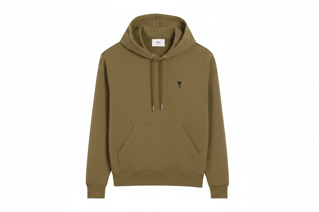 Hoodie Vert Ami De Coeur Noir en Coton