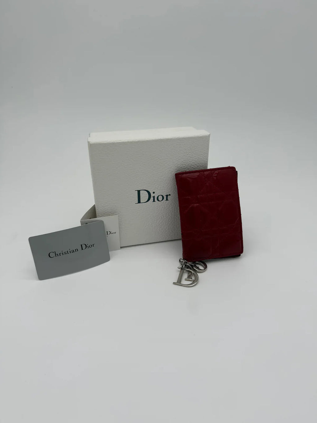PORTE CARTE DIOR ROUGE VERNIS