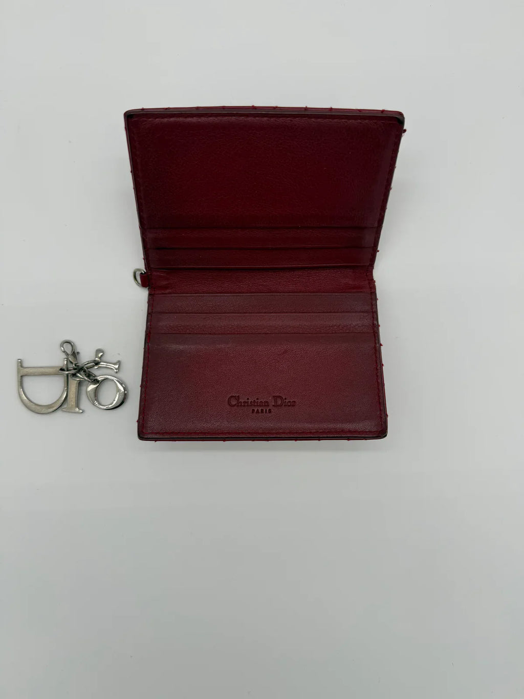 PORTE CARTE DIOR ROUGE VERNIS