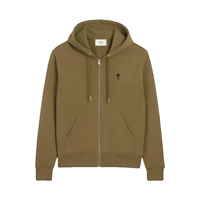 Hoodie Zippe Ami De Coeur Noir Bronze en Coton