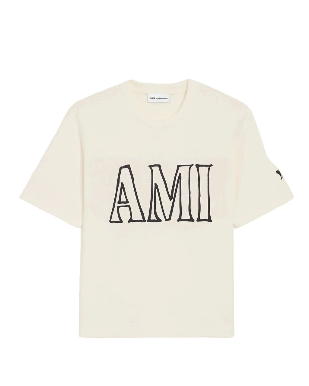 T-shirt Ami Imprimé Crème En Coton