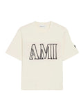 T-shirt Ami Imprimé Crème En Coton