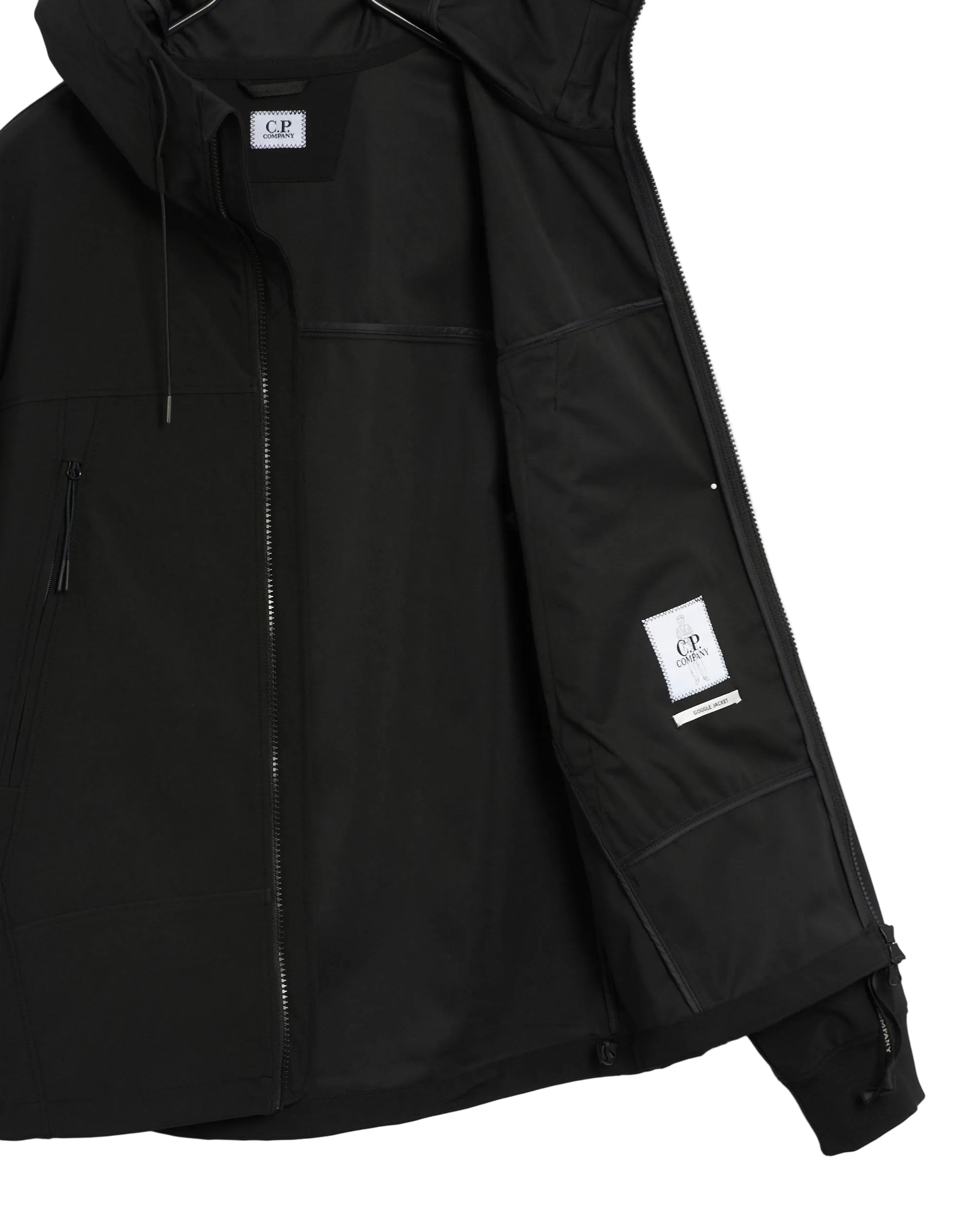 Black CP Company Shell-R Goggle Men's Hooded Jacket